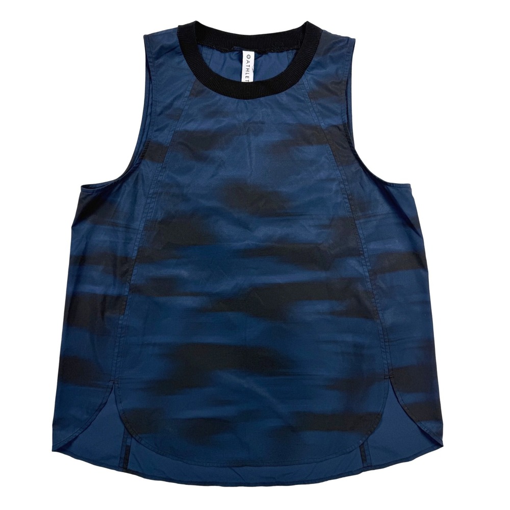 Athleta Zephyr Tank Blue Camo Sleeveless Workout Top‎ Large